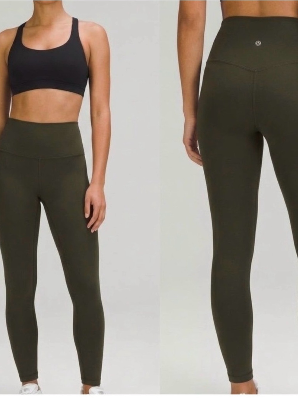 Lululemon high rise align dark olive yoga leggings size 8